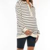 Nursing BAE The Label | Good Things Zip Sweat White Stripe