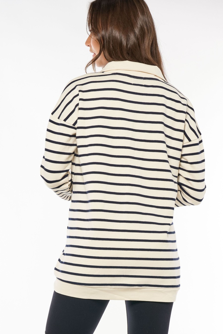 Nursing BAE The Label | Good Things Zip Sweat White Stripe