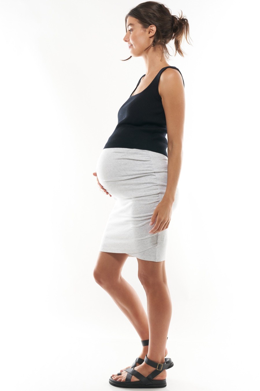 Maternity BAE The Label | Hidden Treasures Skirt Light Grey Marle