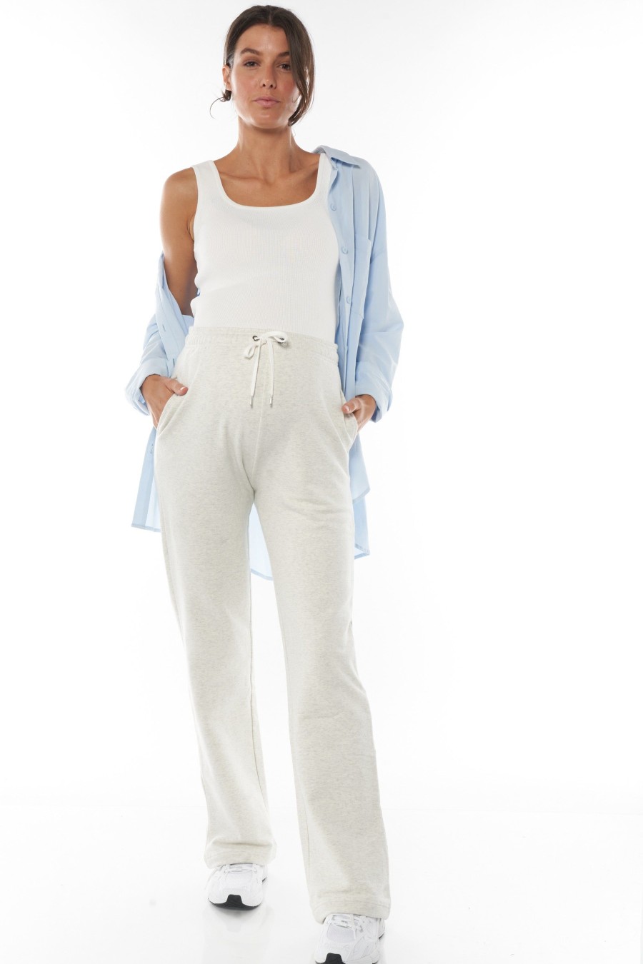 Maternity BAE The Label | The Feels Track Pant * Light Grey Marle