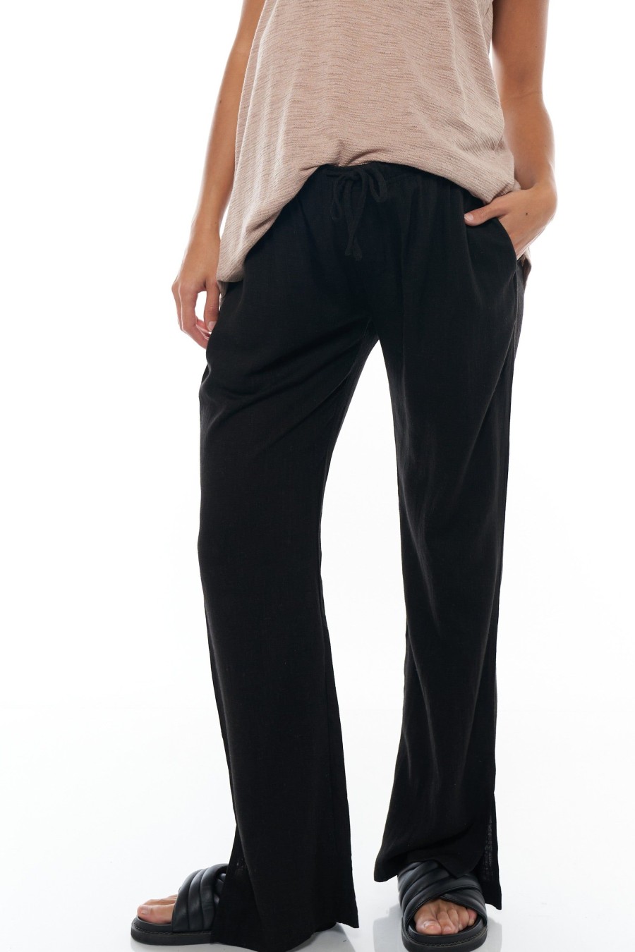 Maternity BAE The Label | Time And Place Linen Pant Black