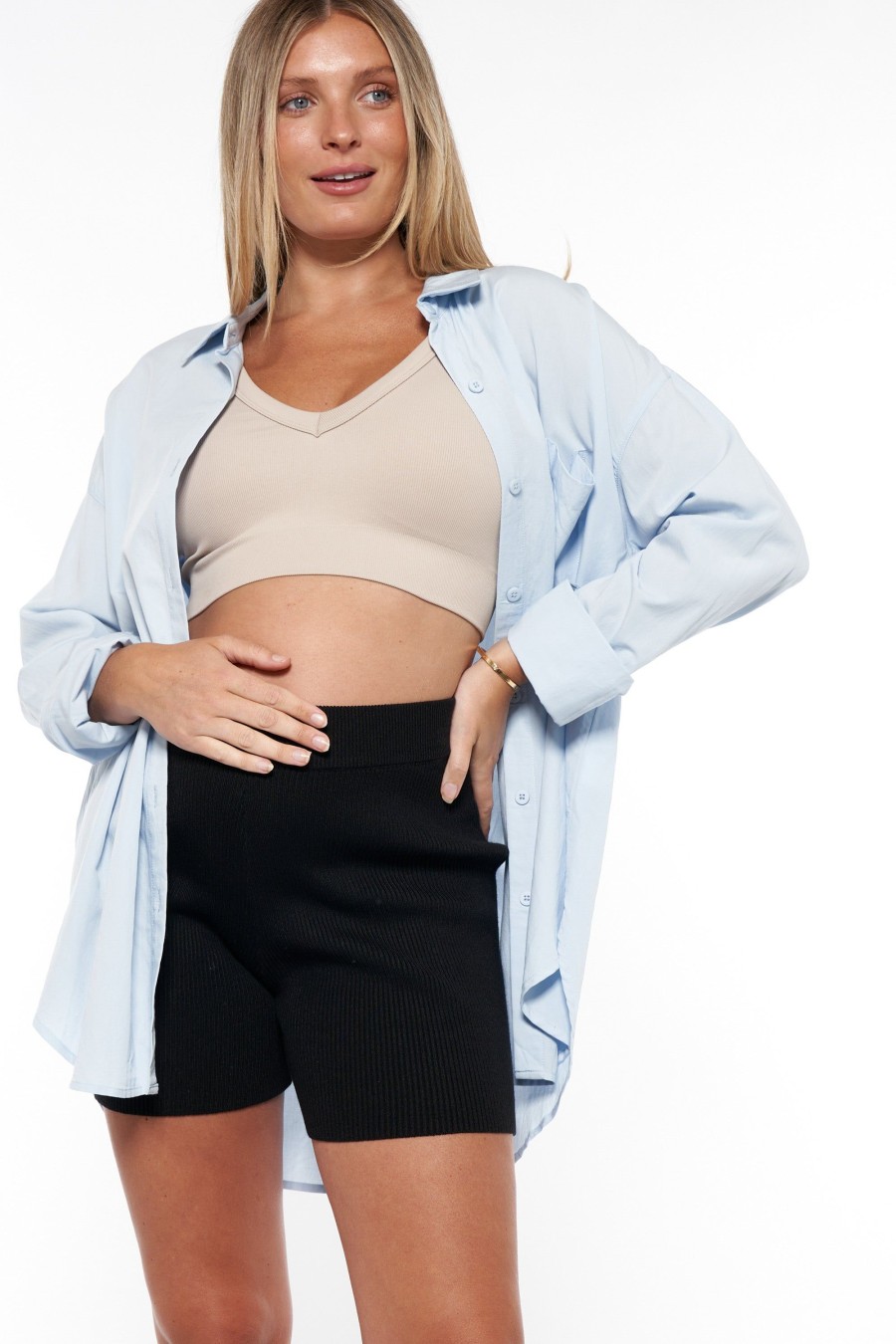 Maternity BAE The Label | Cloud Nine Knit Maternity Short Black