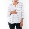 Maternity BAE The Label | Set The Tone Henley Positano Stripe