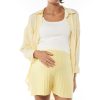 Maternity BAE The Label | Wild Hearts Rib Maternity Short Lemon