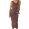 Maternity BAE The Label | Serenity Sleeveless Knit Dress Chocolate