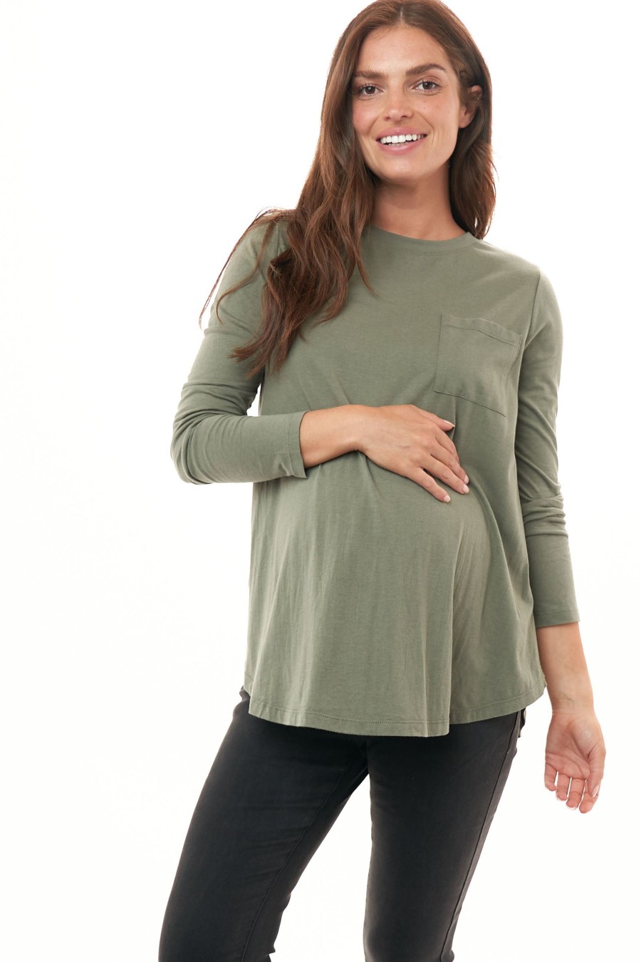 Maternity BAE The Label | Ready Set Go L/S Top* Khaki