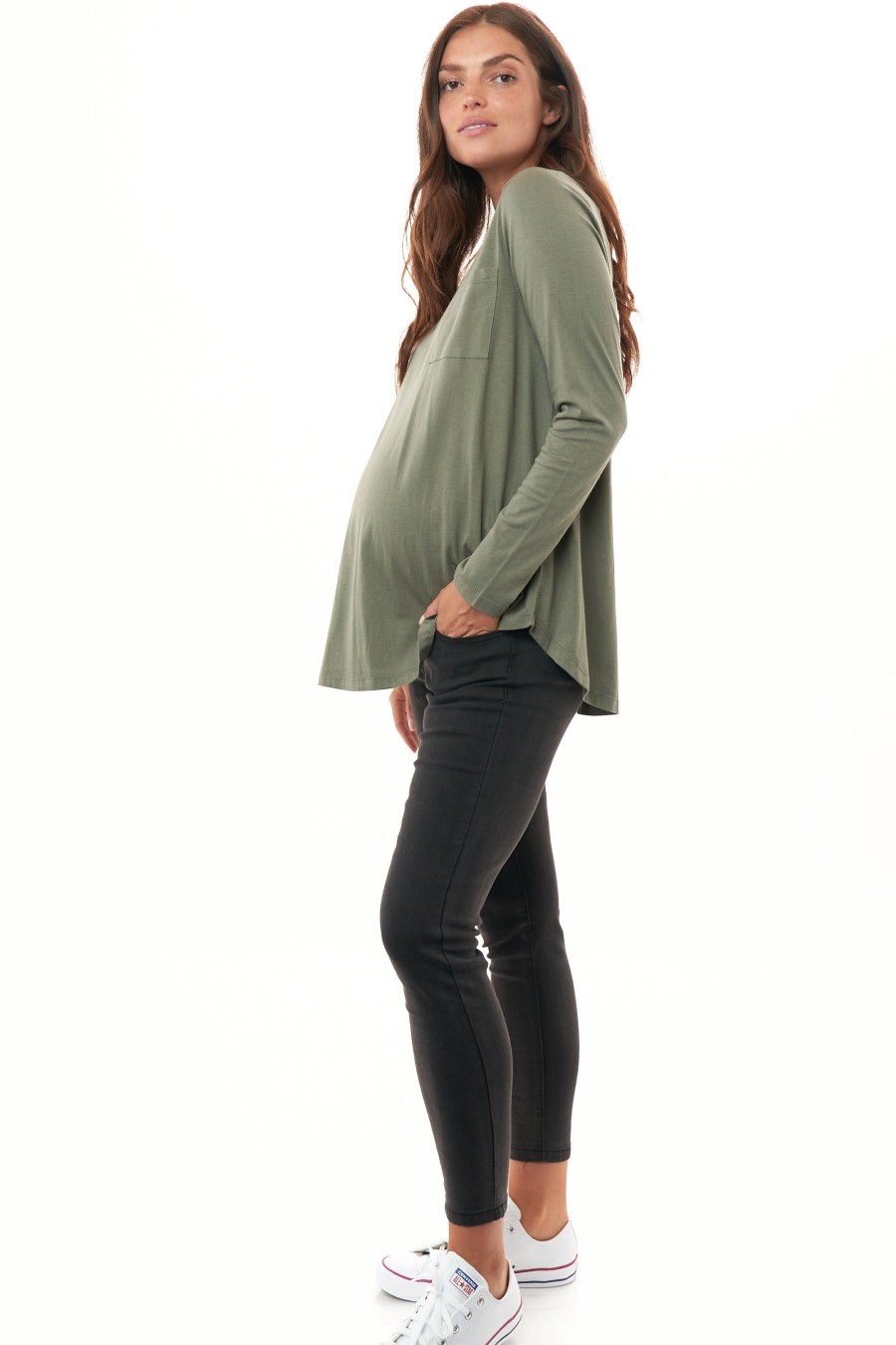 Maternity BAE The Label | Ready Set Go L/S Top* Khaki