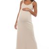 Maternity BAE The Label | All Time Rib Midi Dress Almond