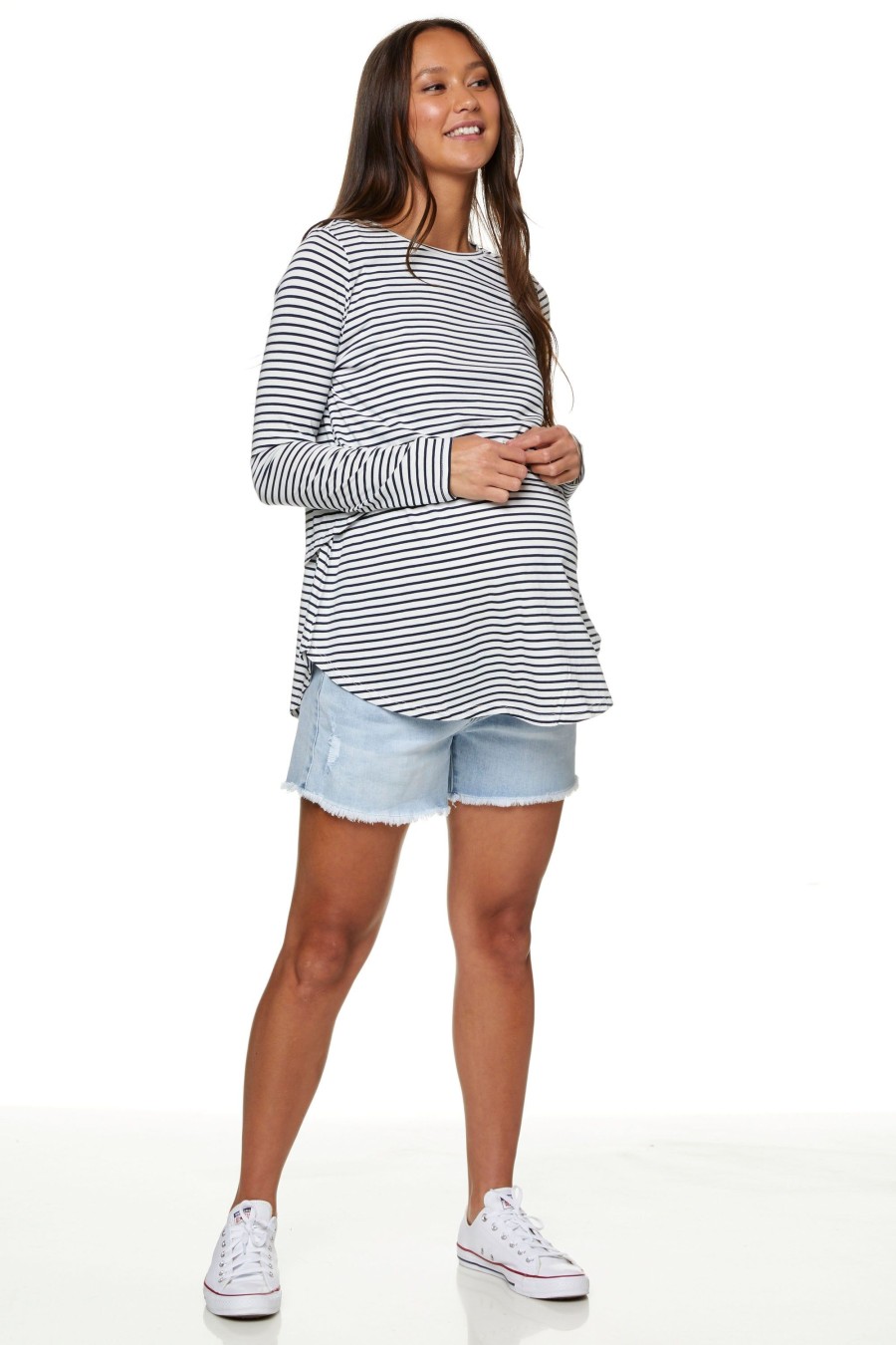 Nursing BAE The Label | Me And You Long Sleeve Top* Micro Stripe