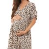 Nursing BAE The Label | Sunrise Button Front Dress Tan Leopard