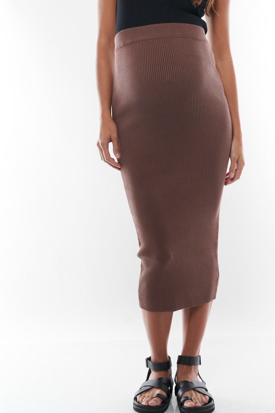 Maternity BAE The Label | Rendezvous Knit Skirt Chocolate