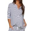 Maternity BAE The Label | Night Life Henley Stripe