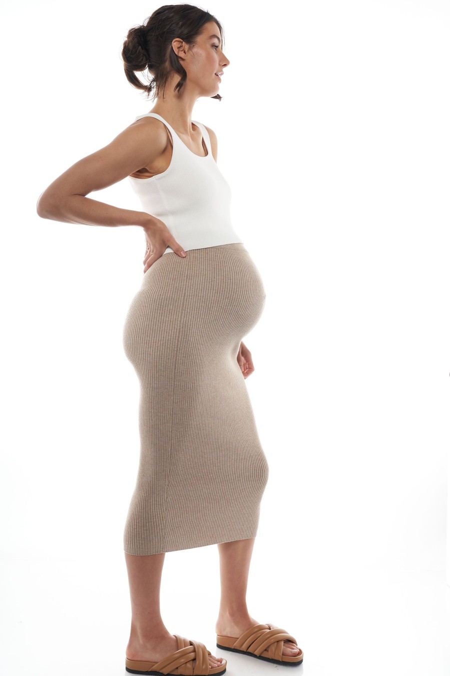 Maternity BAE The Label | About That Base Knit Crop White