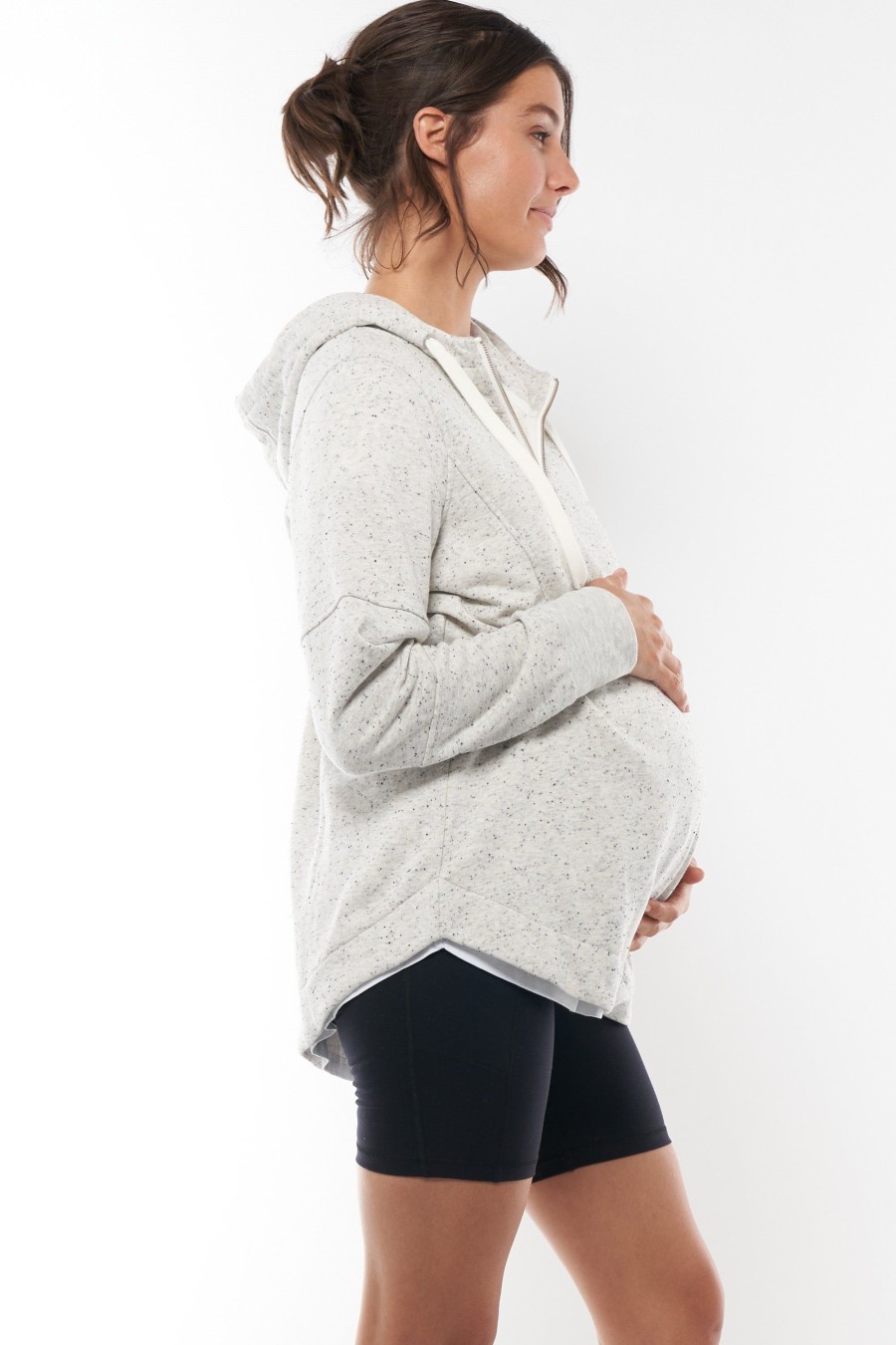 Maternity BAE The Label | Run With Me Hoodie Grey Fleck