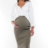 Maternity BAE The Label | Rendezvous Knit Skirt Khaki