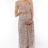 Maternity BAE The Label | Breeze Along Midi Dress Tan Leopard