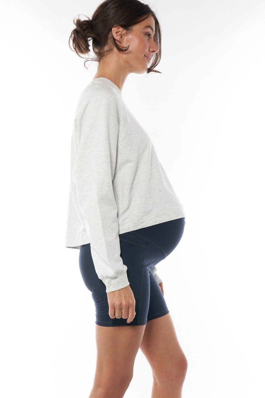 Maternity BAE The Label | Coincidence Crop Sweat * Light Grey Marle