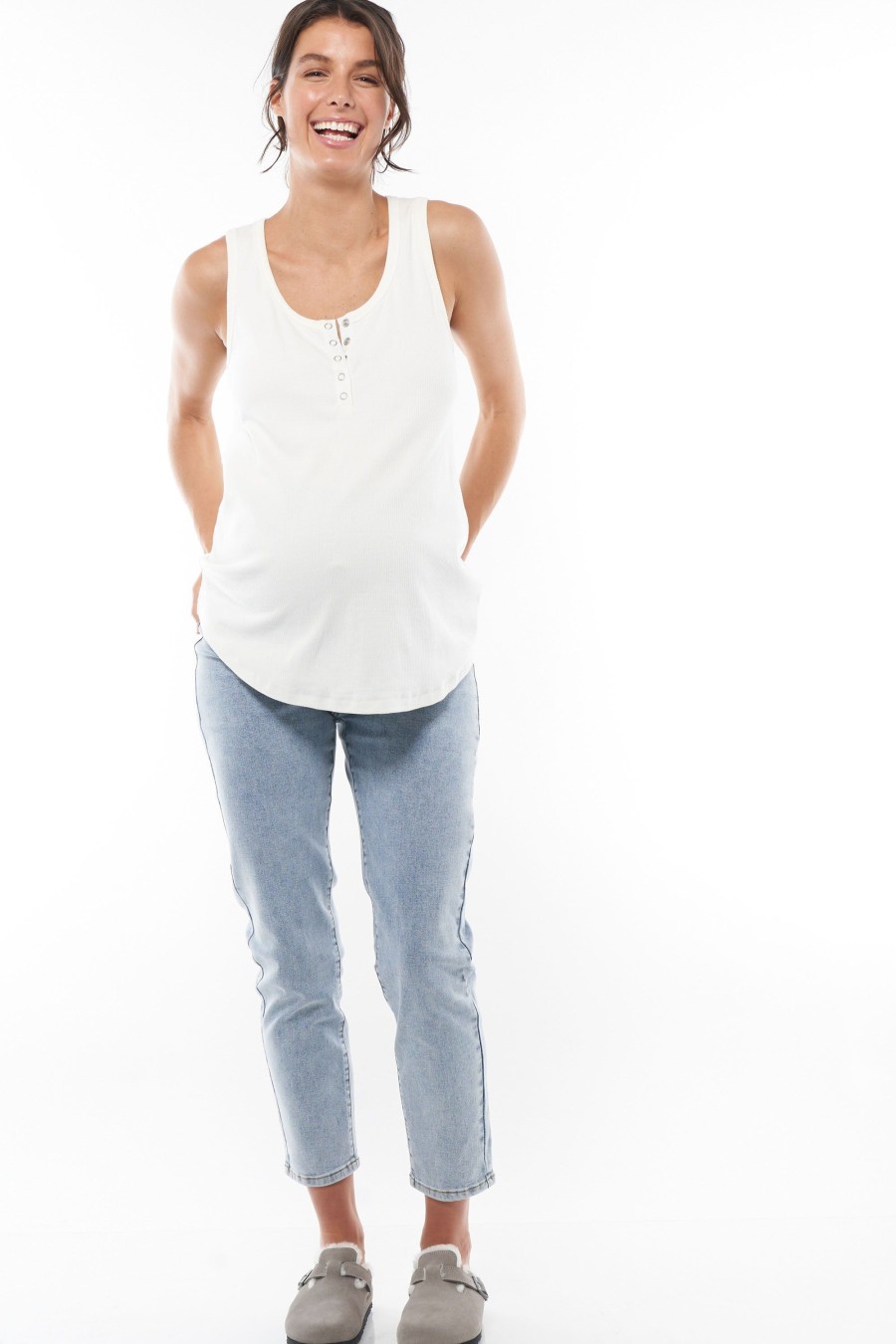 Maternity BAE The Label | On The Move Mum Jean Blue Salt