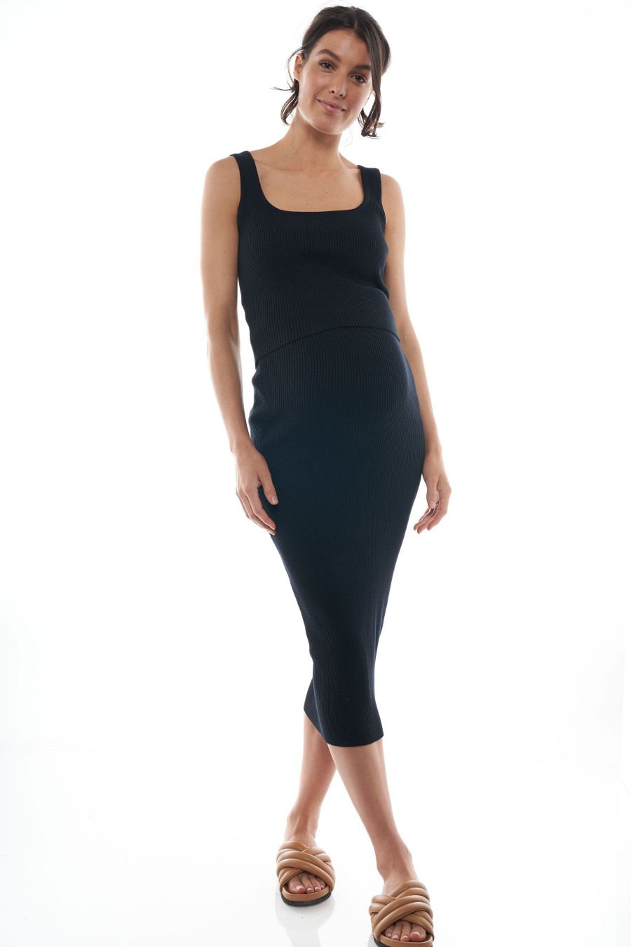 Maternity BAE The Label | Rendezvous Rib Knit Twinset Black