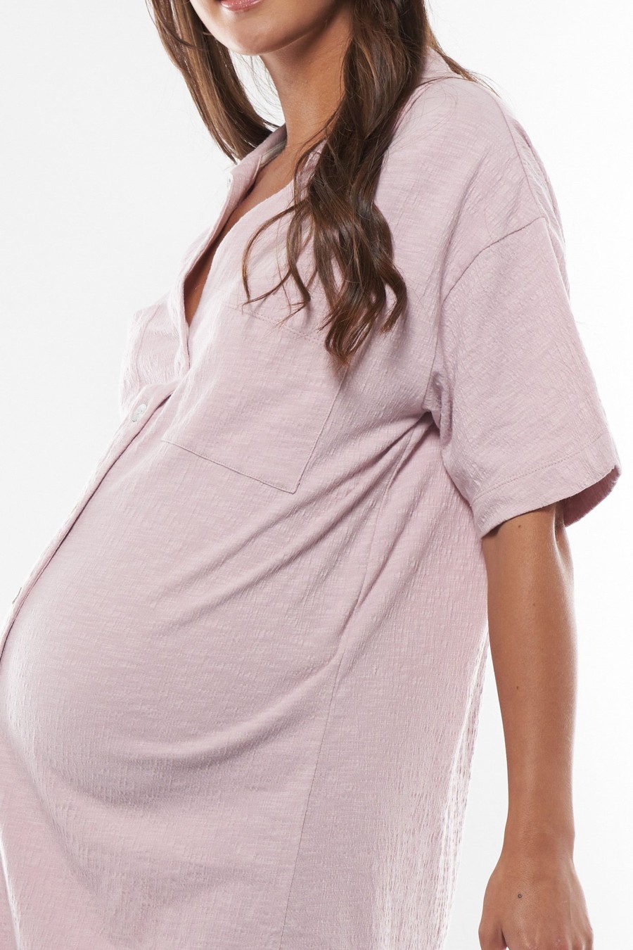 Maternity BAE The Label | Rise And Lounge Nursing Dress Pink