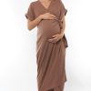 Maternity BAE The Label | Wrap Around You Maxi Dress Chocolate