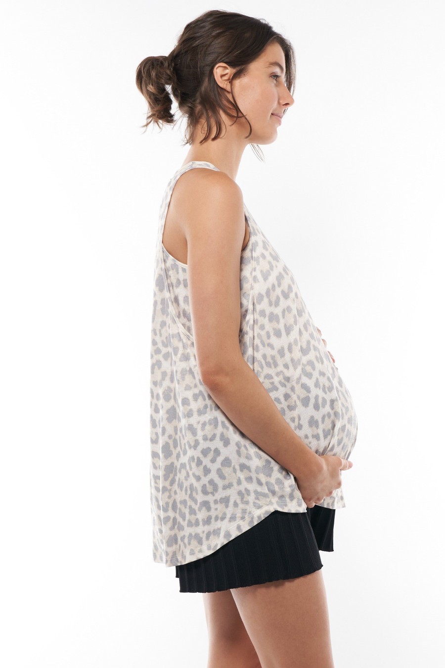 Maternity BAE The Label | Nothing To Hide Nursing Top * Faded Leopard