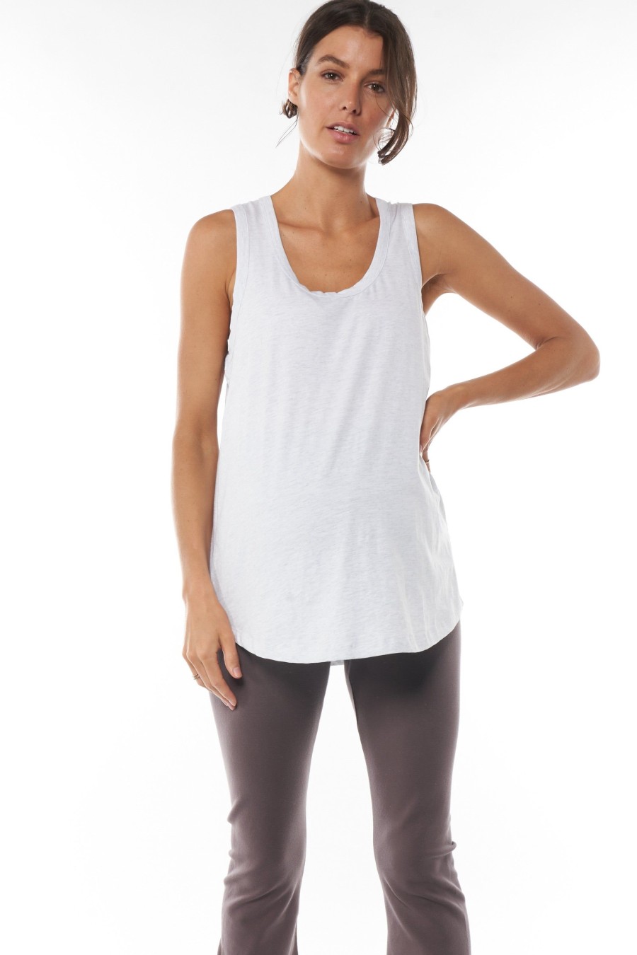 Maternity BAE The Label | Good Time Tank* Light Grey Marle