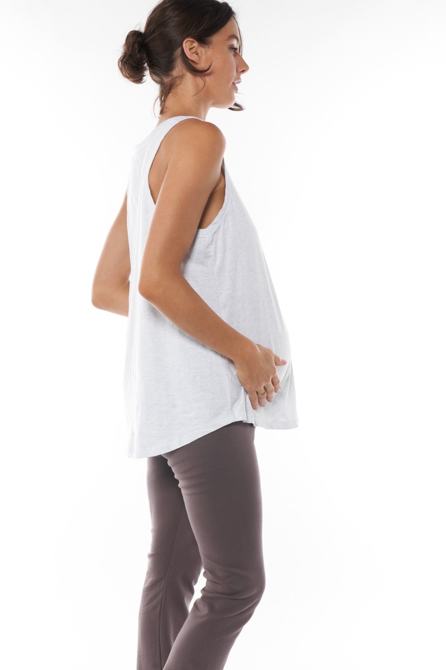 Maternity BAE The Label | Good Time Tank* Light Grey Marle