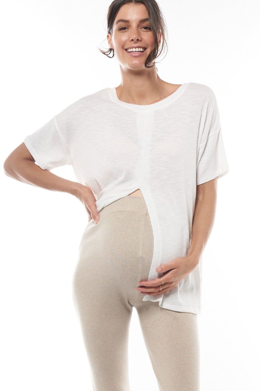 Maternity BAE The Label | Everything And More Split Tee White