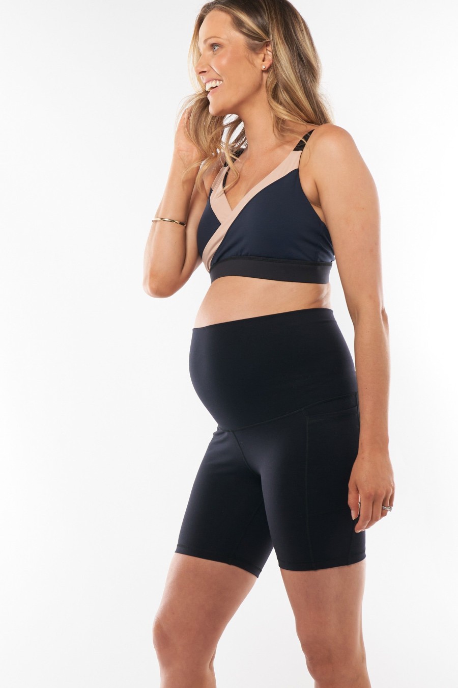 Maternity BAE The Label | Bodyhold™ Set In Motion Nursing Bra Navy/Pink/Black